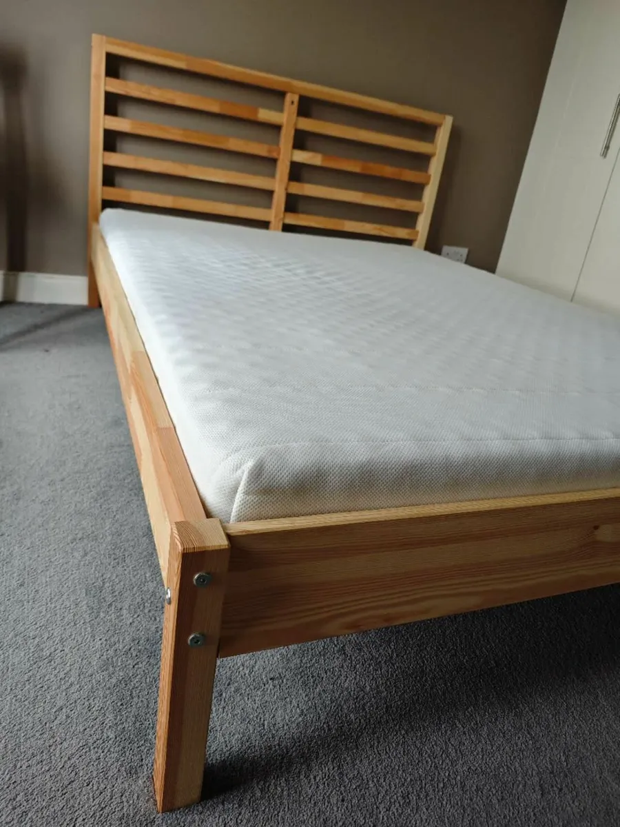 almost new solid wood double bed collect in Dublin - Image 2