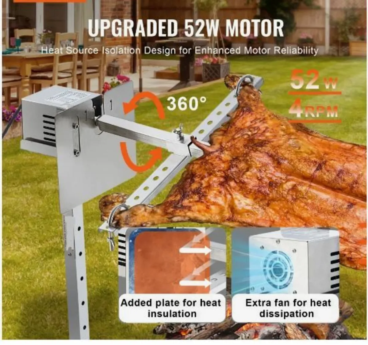 Electric BBQ Rotisserie Grill Kit - Image 4