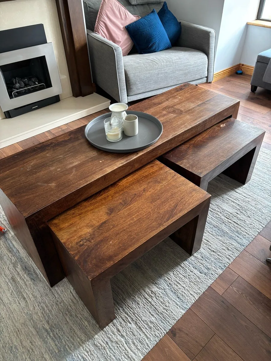 Coffee Table with 2 Nested Tables - Image 2