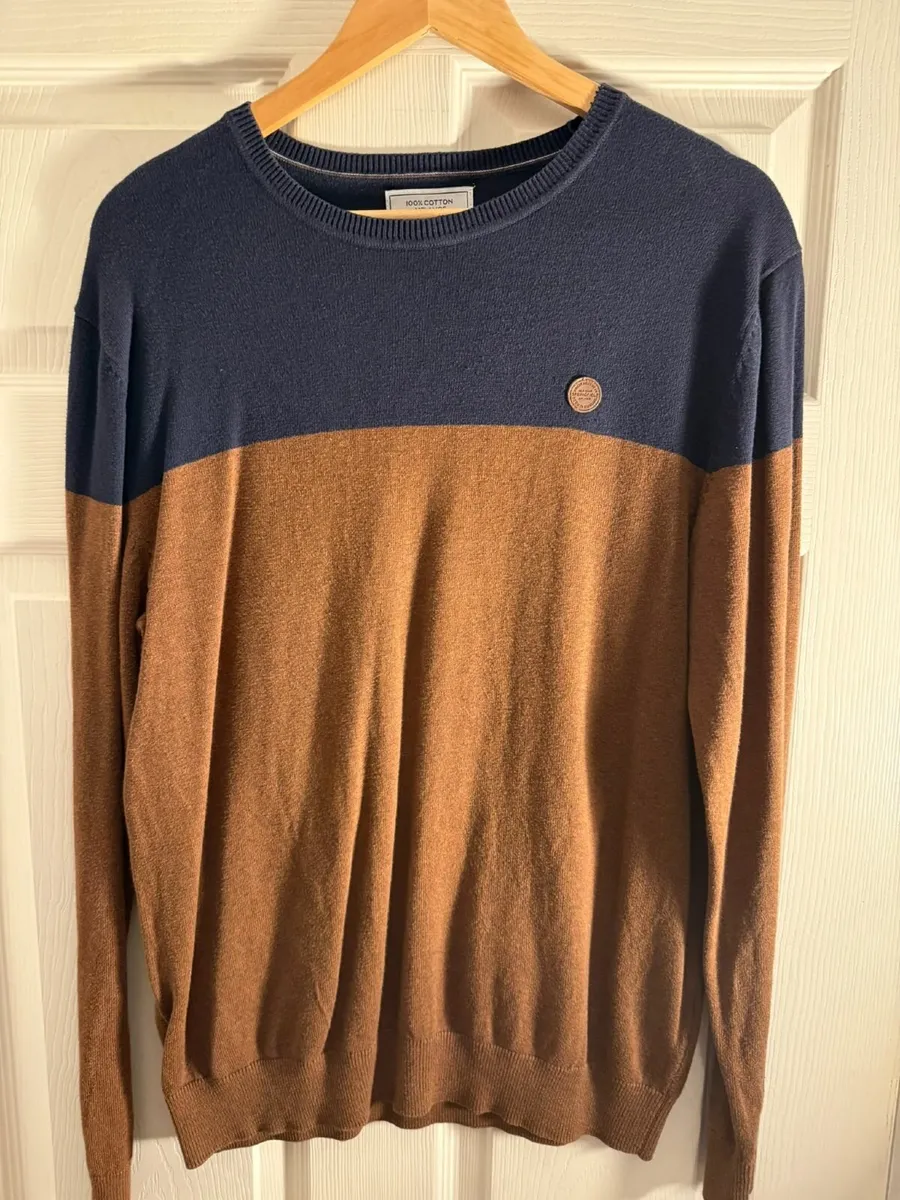Navy and Brown Jumper - Image 1