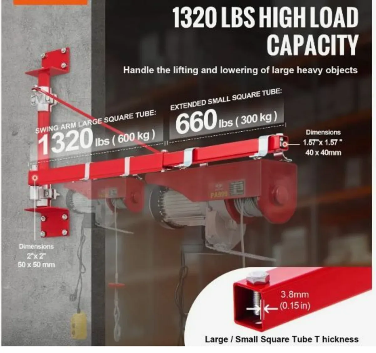 Electric Hoist Support Arm, 600 kg Max - Image 2