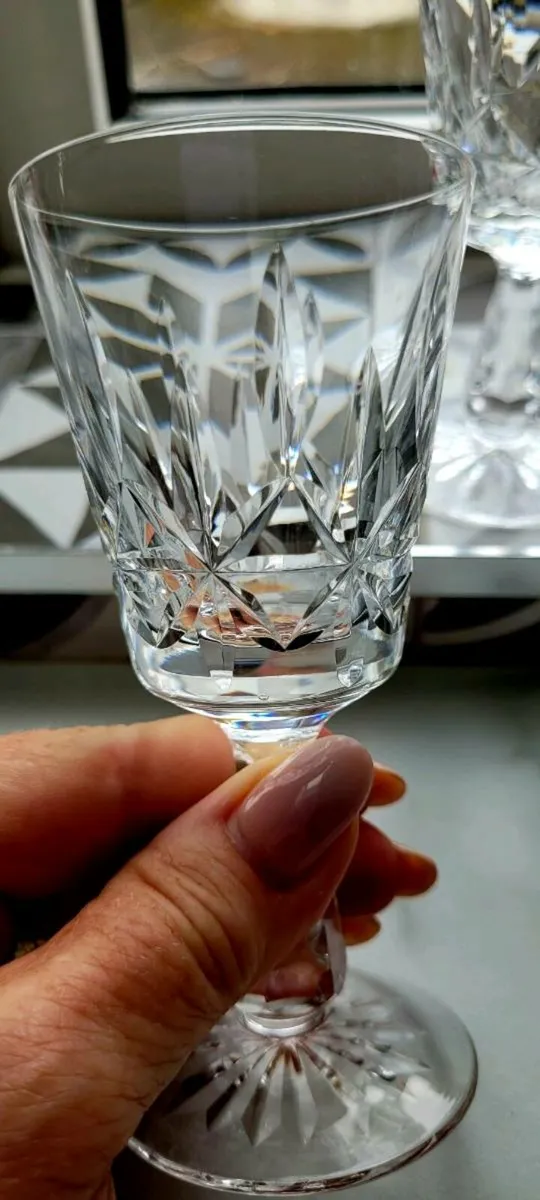 WATERFORD CRYSTAL PAIR OF SHERRY GLASSES - Image 3