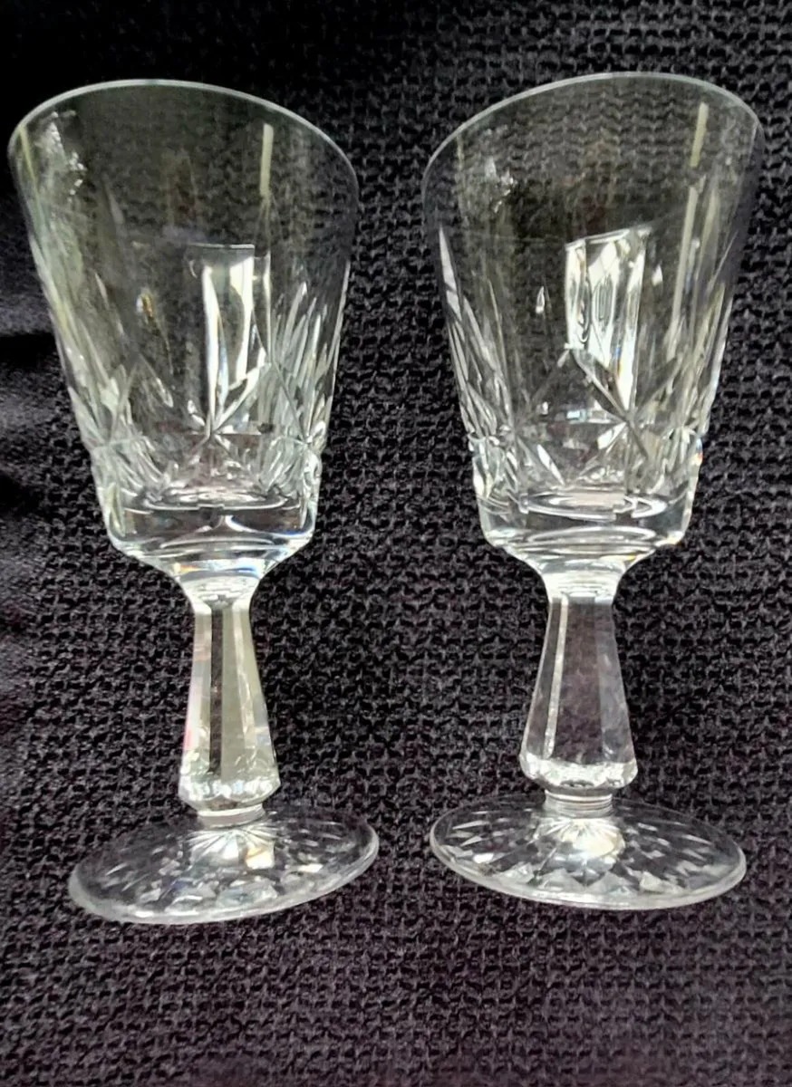 WATERFORD CRYSTAL PAIR OF SHERRY GLASSES - Image 1