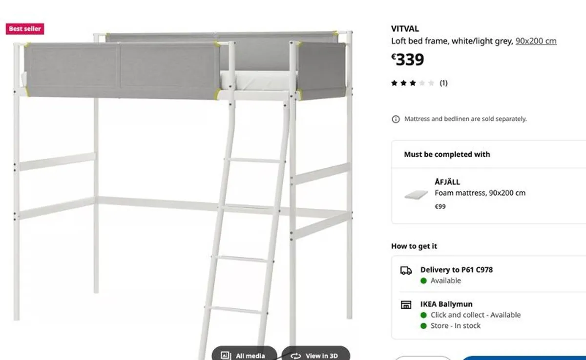 Vitval Ikea Kids Loft Bed - Image 2