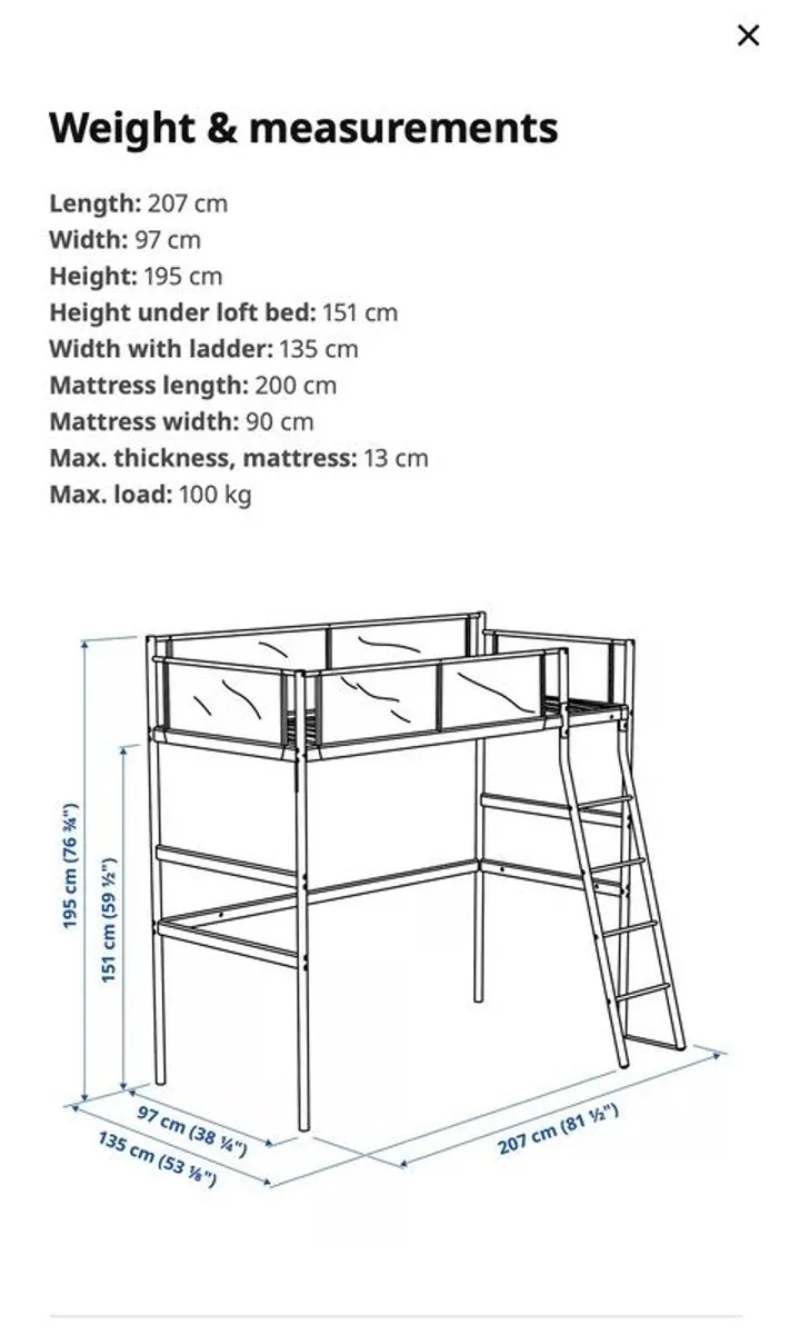 Vitval Ikea Kids Loft Bed - Image 3