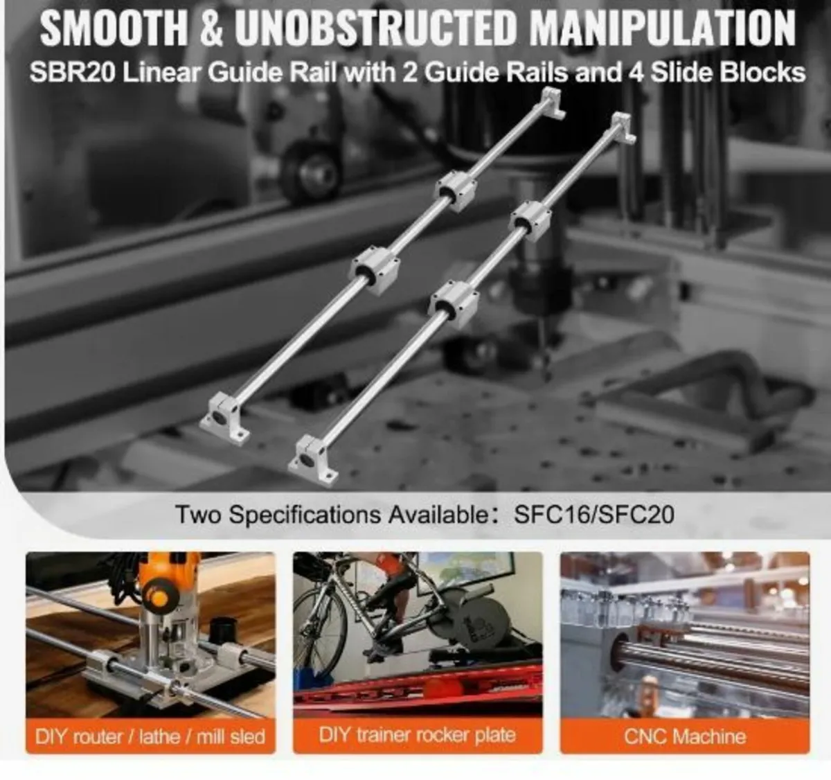 Linear Guide Rail Set, SFC20 1000mm - Image 2