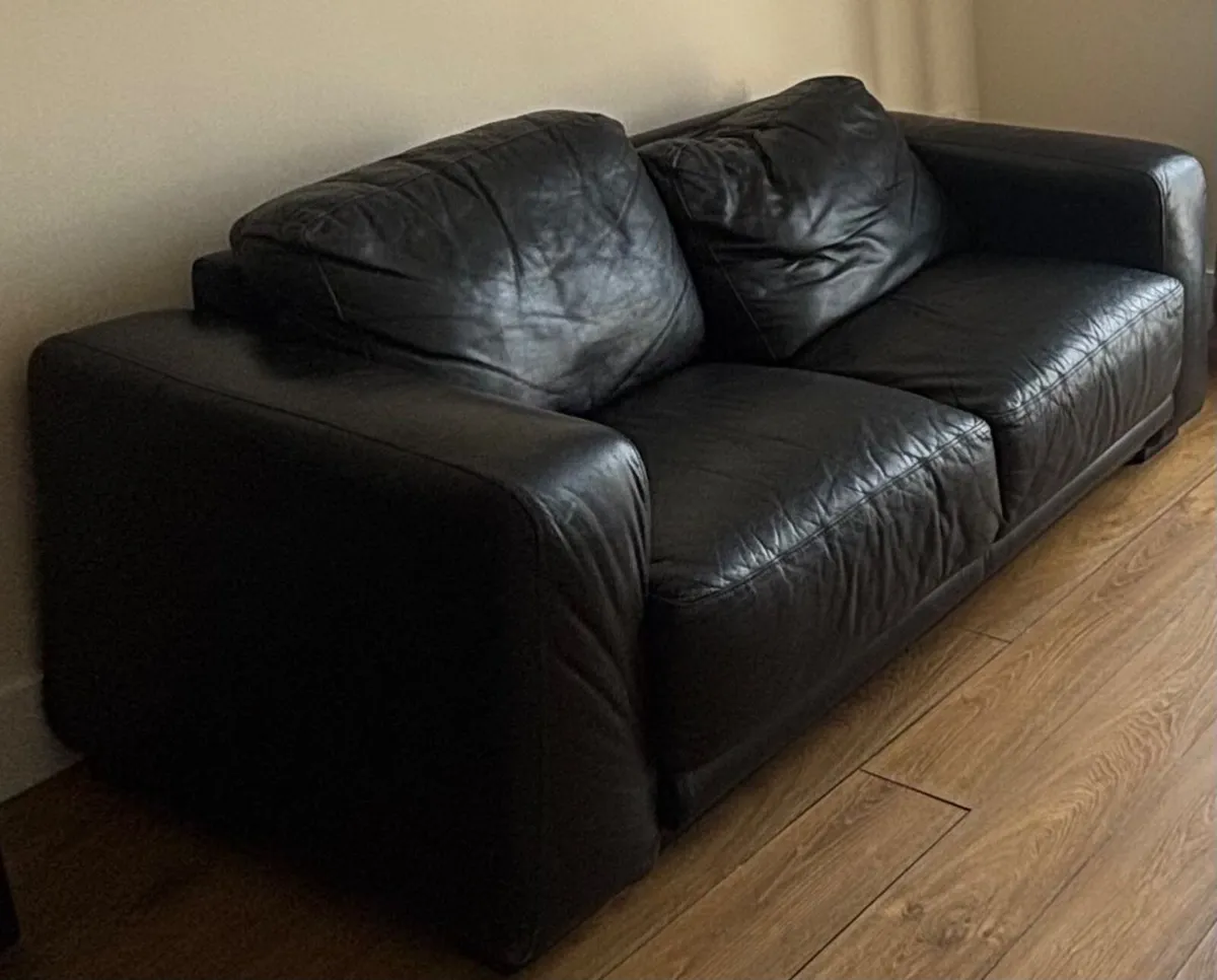 FREE Black leather couch