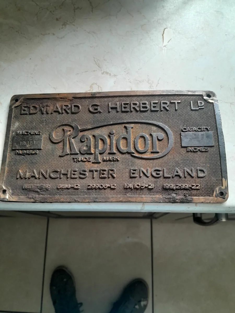 Vintage  brass  machine name plate - Image 3