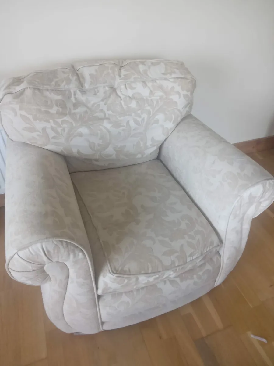 Cream sofa and chair - Image 2