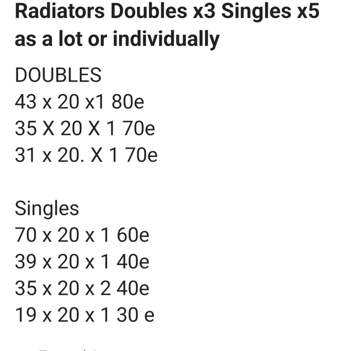 Radiators  Doublesx 3 & Singlesx 5 as a lot or ind - Image 4
