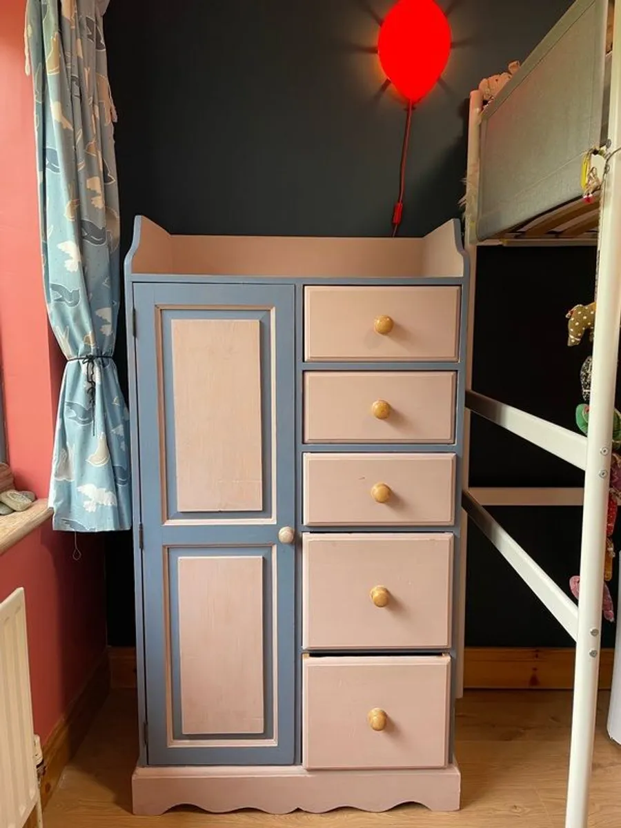 Solid Wood Vintage Kids Wardrobe - Image 1