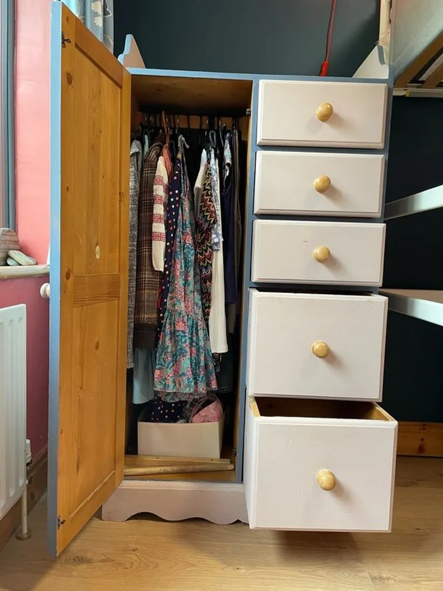 Solid Wood Vintage Kids Wardrobe - Image 2
