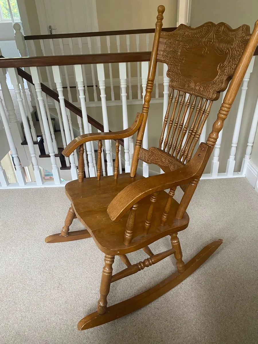 Wooden Rocking Chair - Image 1