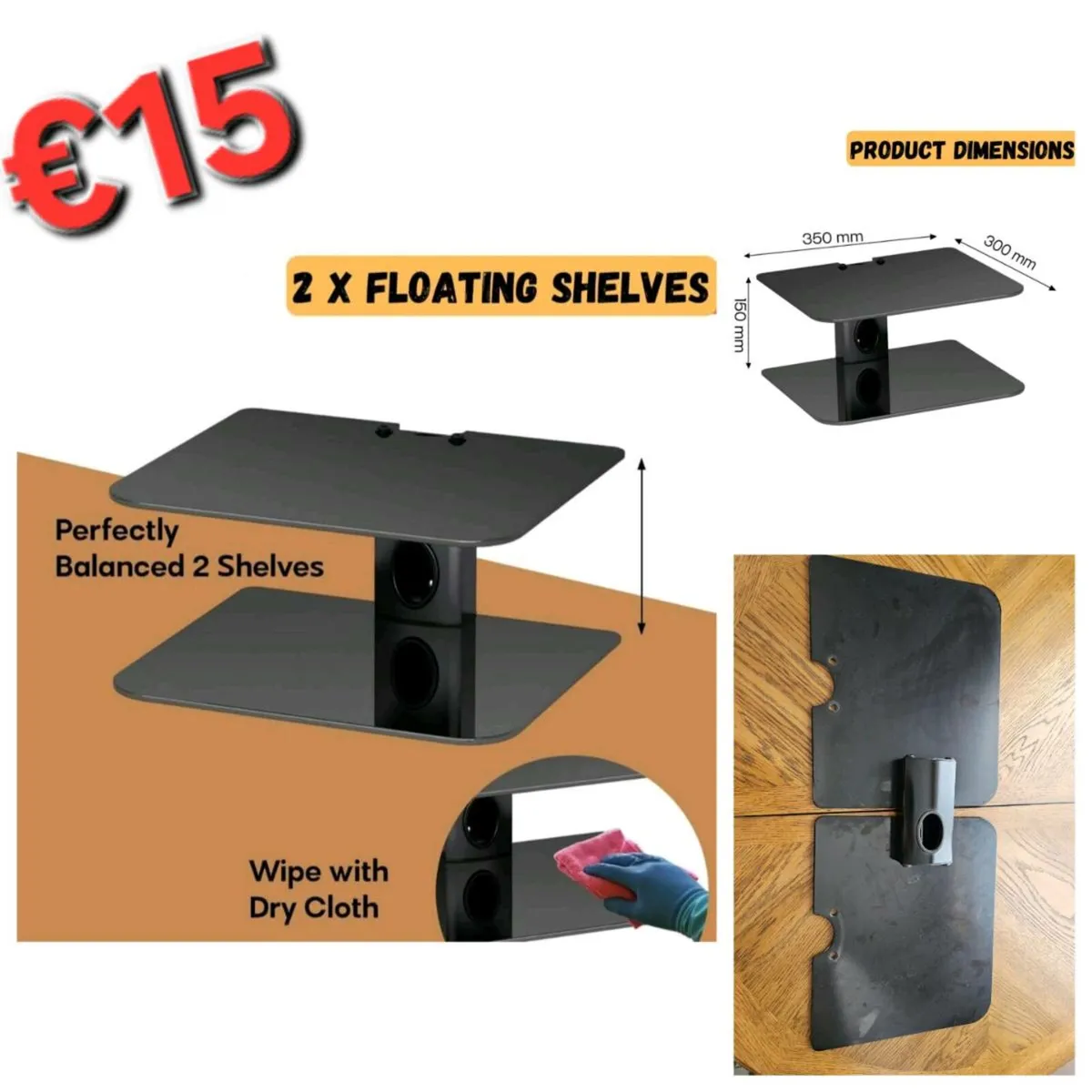 Floting shelves for tv box/consoles
