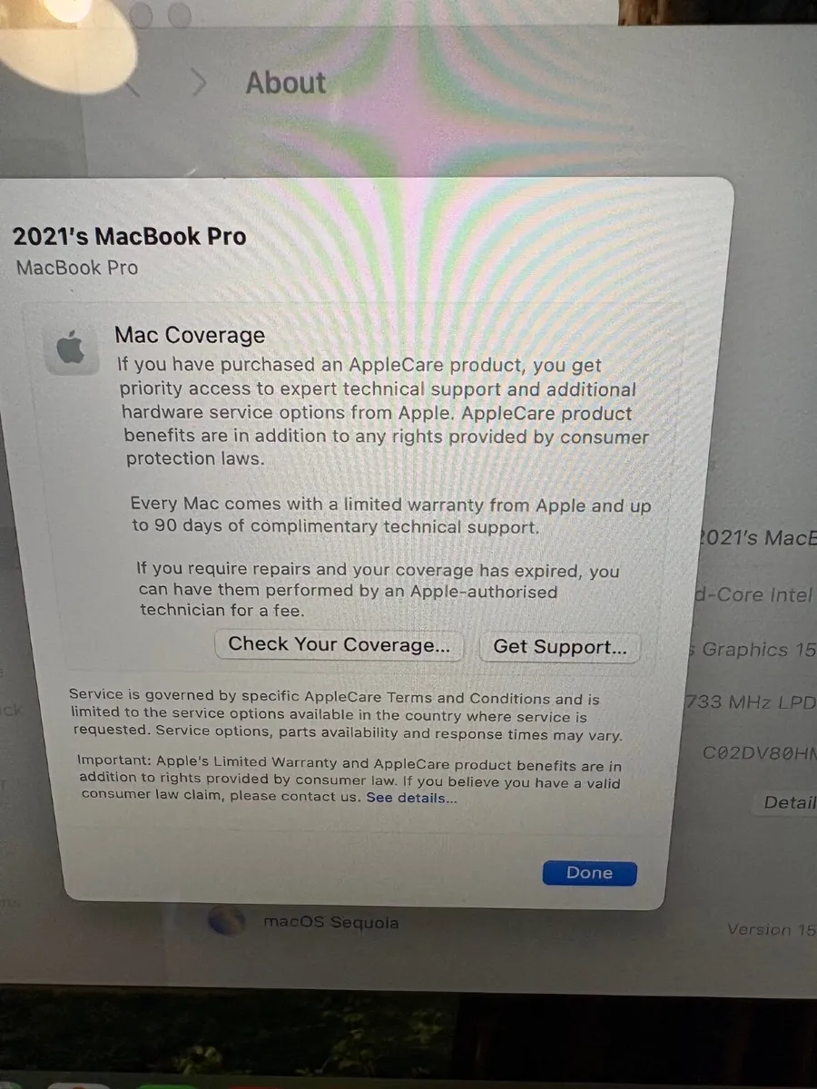 Apple MacBook Pro 2020 Touch Bar 13in 16gb RAM/500 - Image 3
