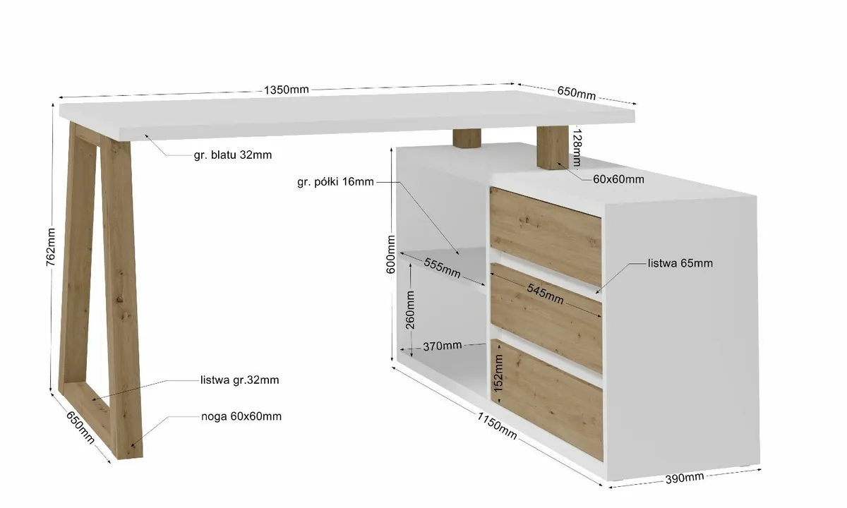 II Office Set — Artisan Oak Desk with Black Accent - Image 2