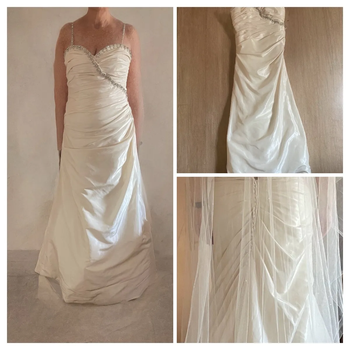 Wedding dress and trailing veil - Image 1