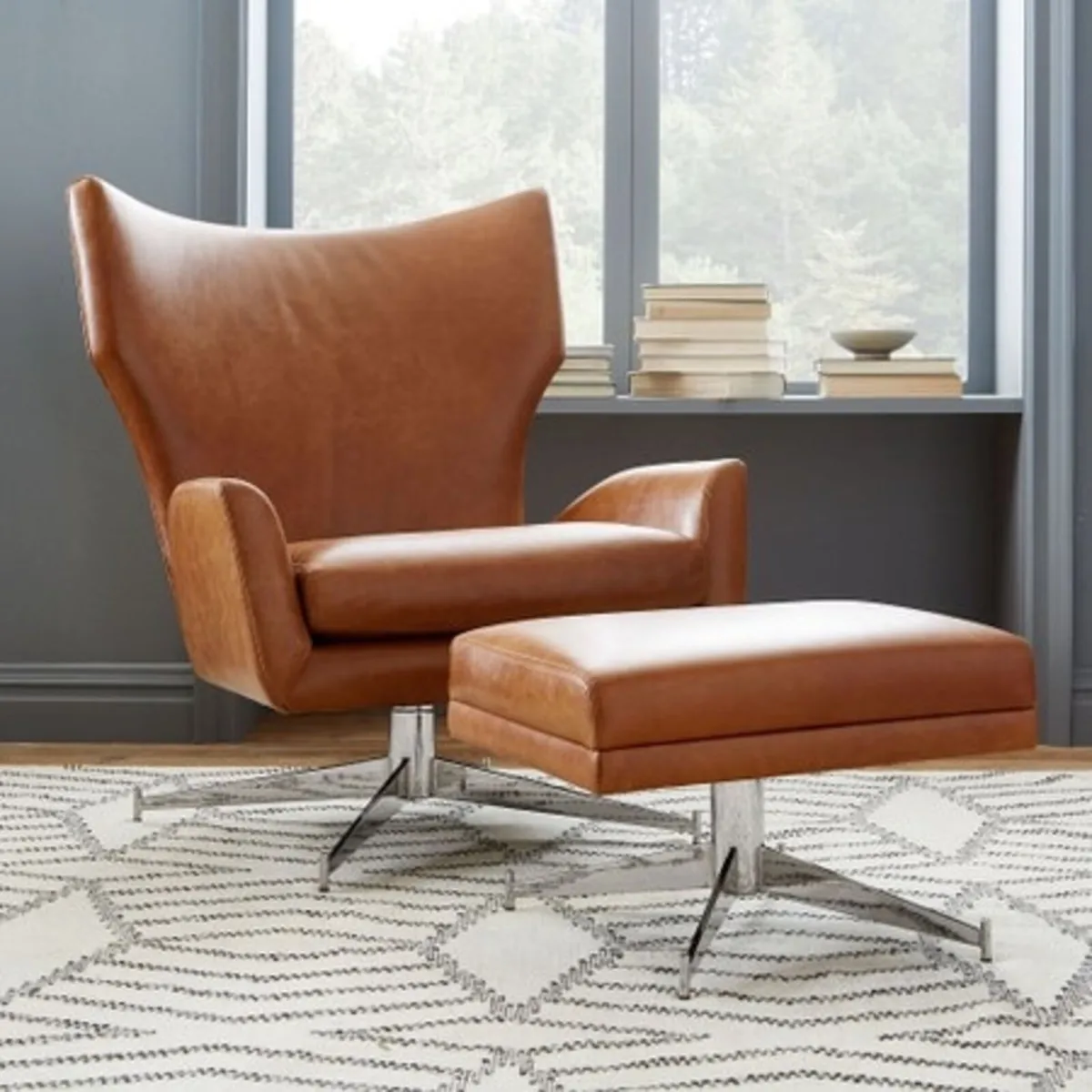 West Elm Arm chair and Ottoman - Image 2