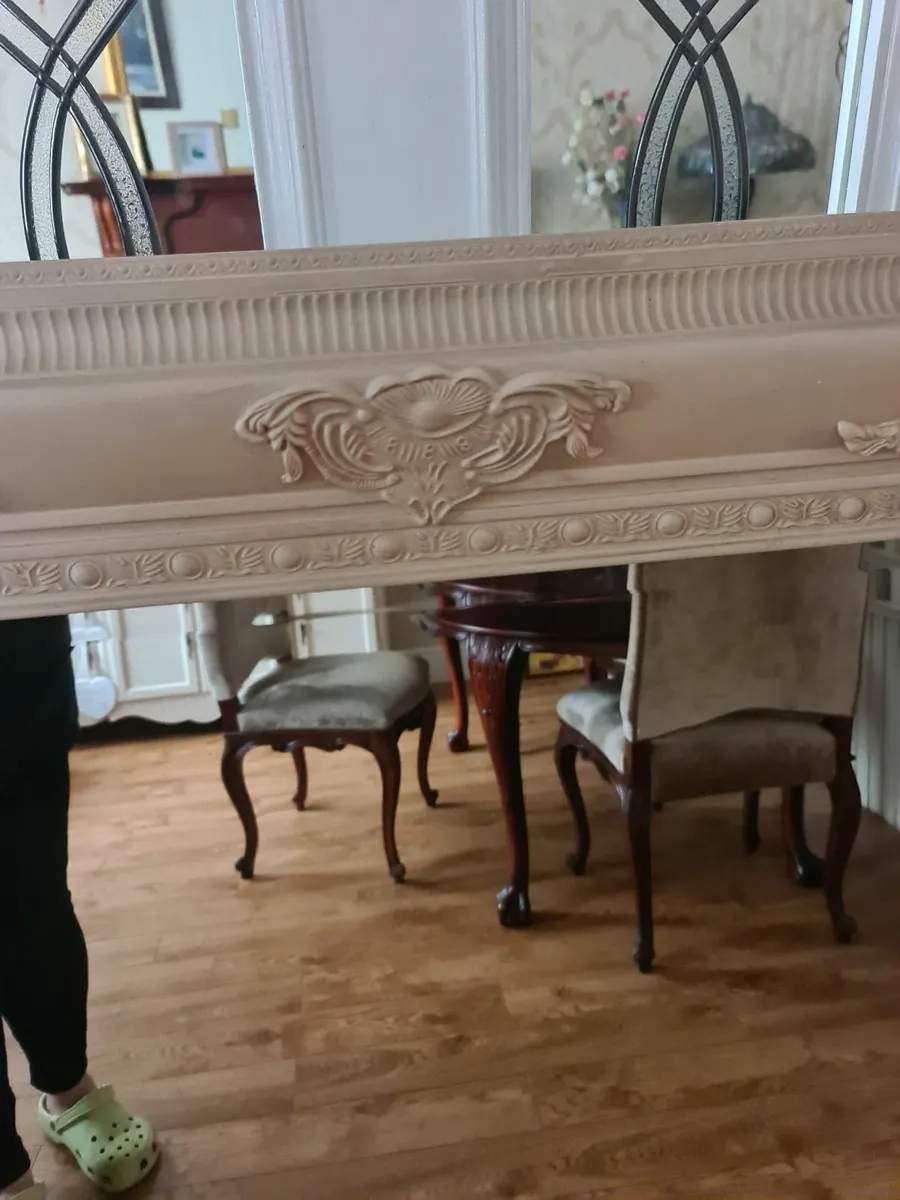 Large cream bevelled mirror - Image 1