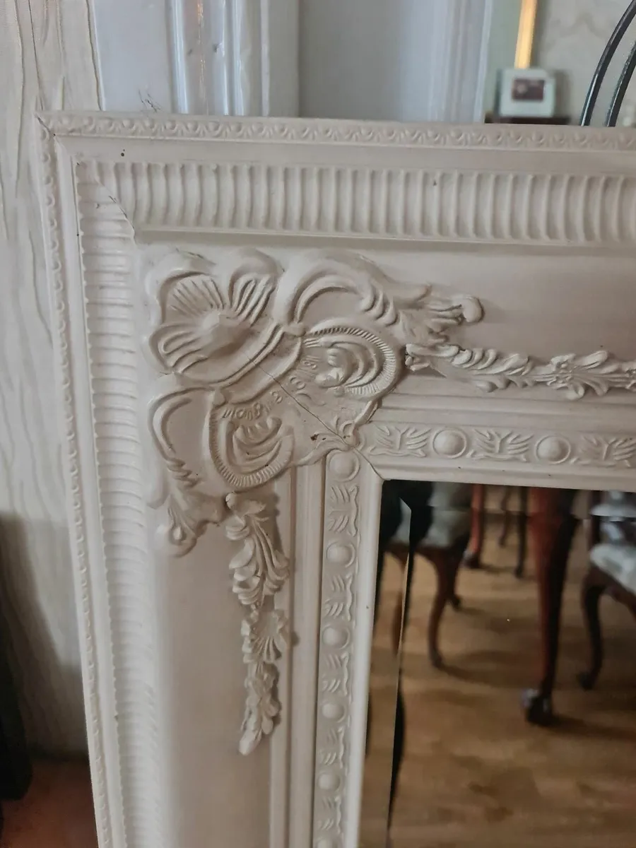 Large cream bevelled mirror - Image 2