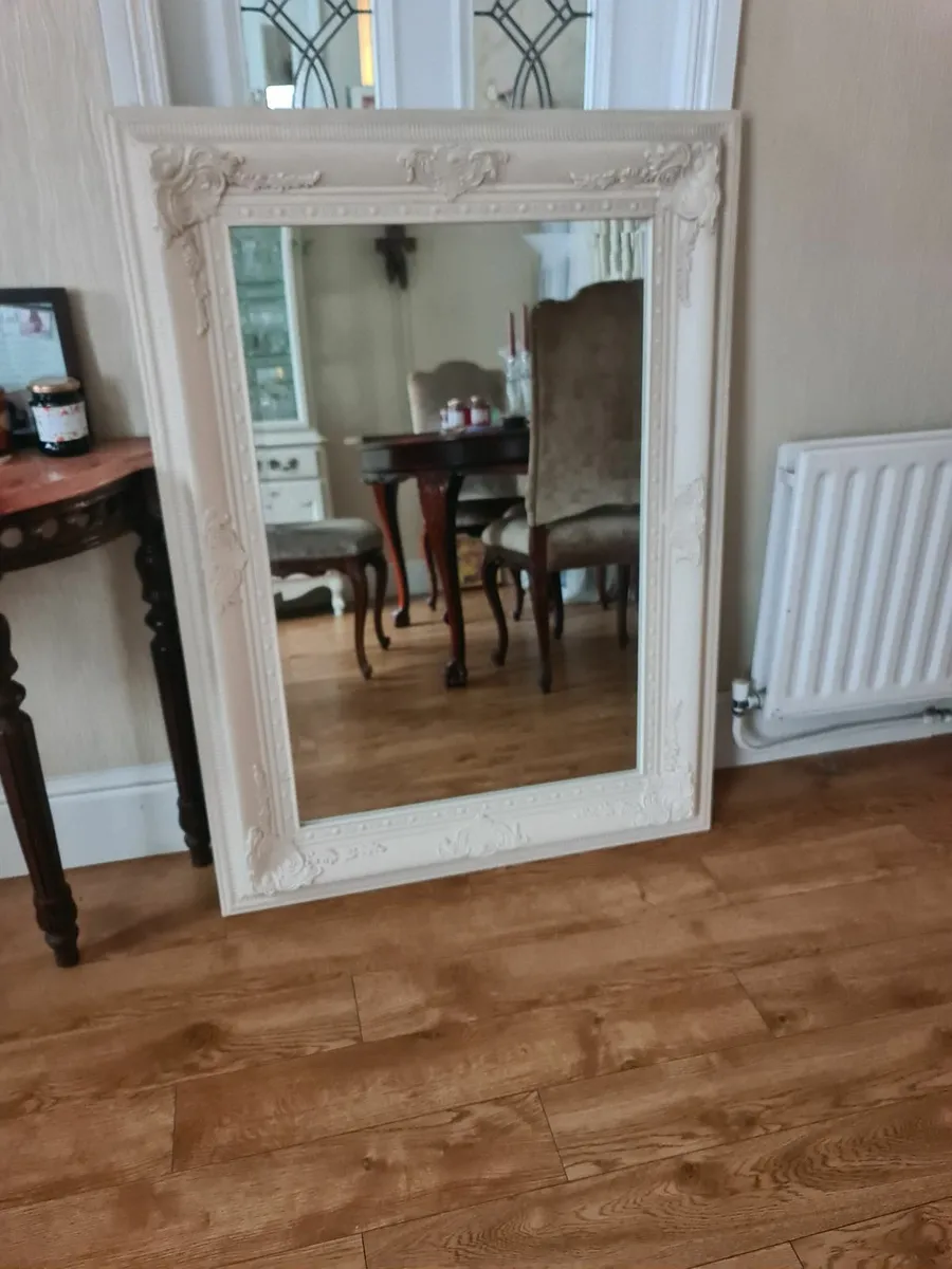 Large cream bevelled mirror - Image 3