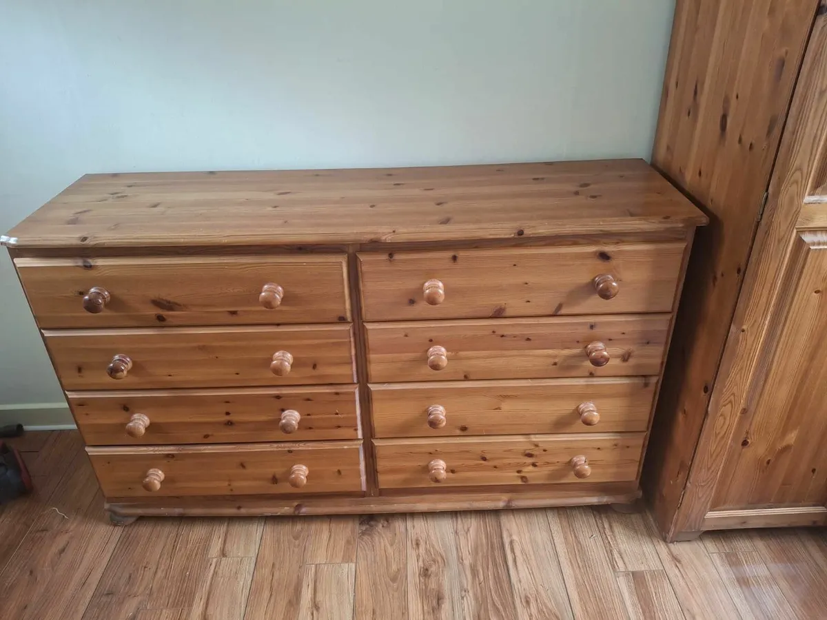 Pine Wardrobe and Double Sideboard /Drawers - Image 2