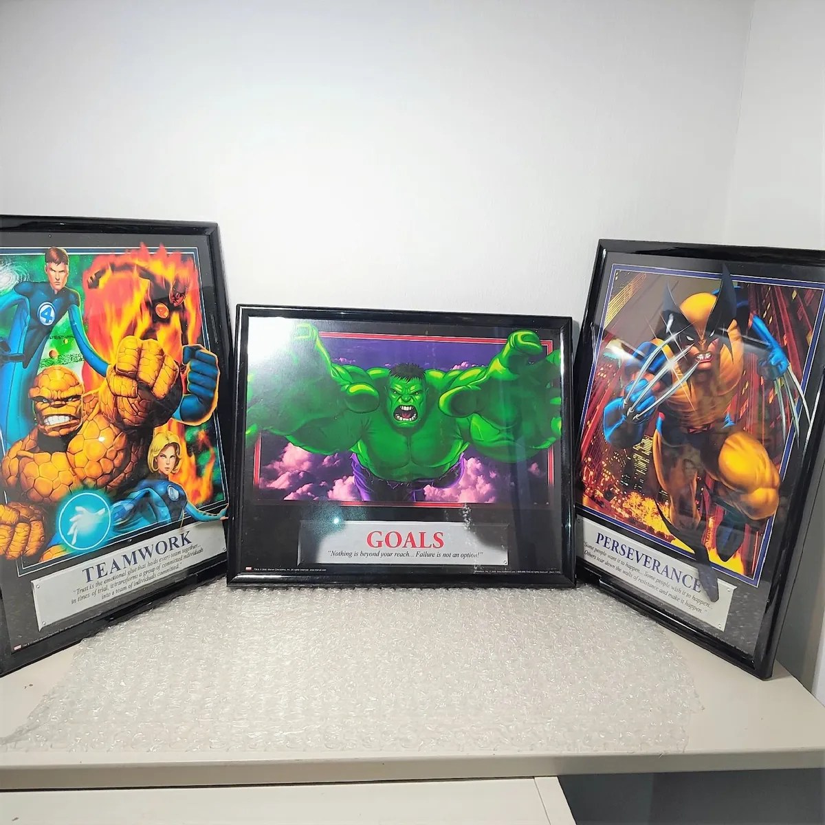3 x Framed Marvel \prints by Madabout 2005 - Image 1