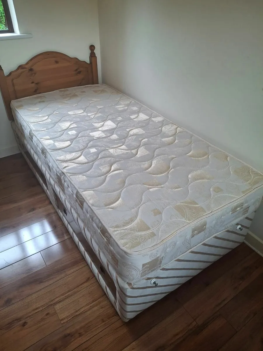 Single Bed & Pine Headboards & Mattress included - Image 1