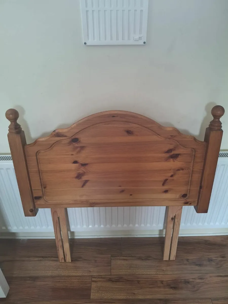 Single Bed & Pine Headboards & Mattress included - Image 2