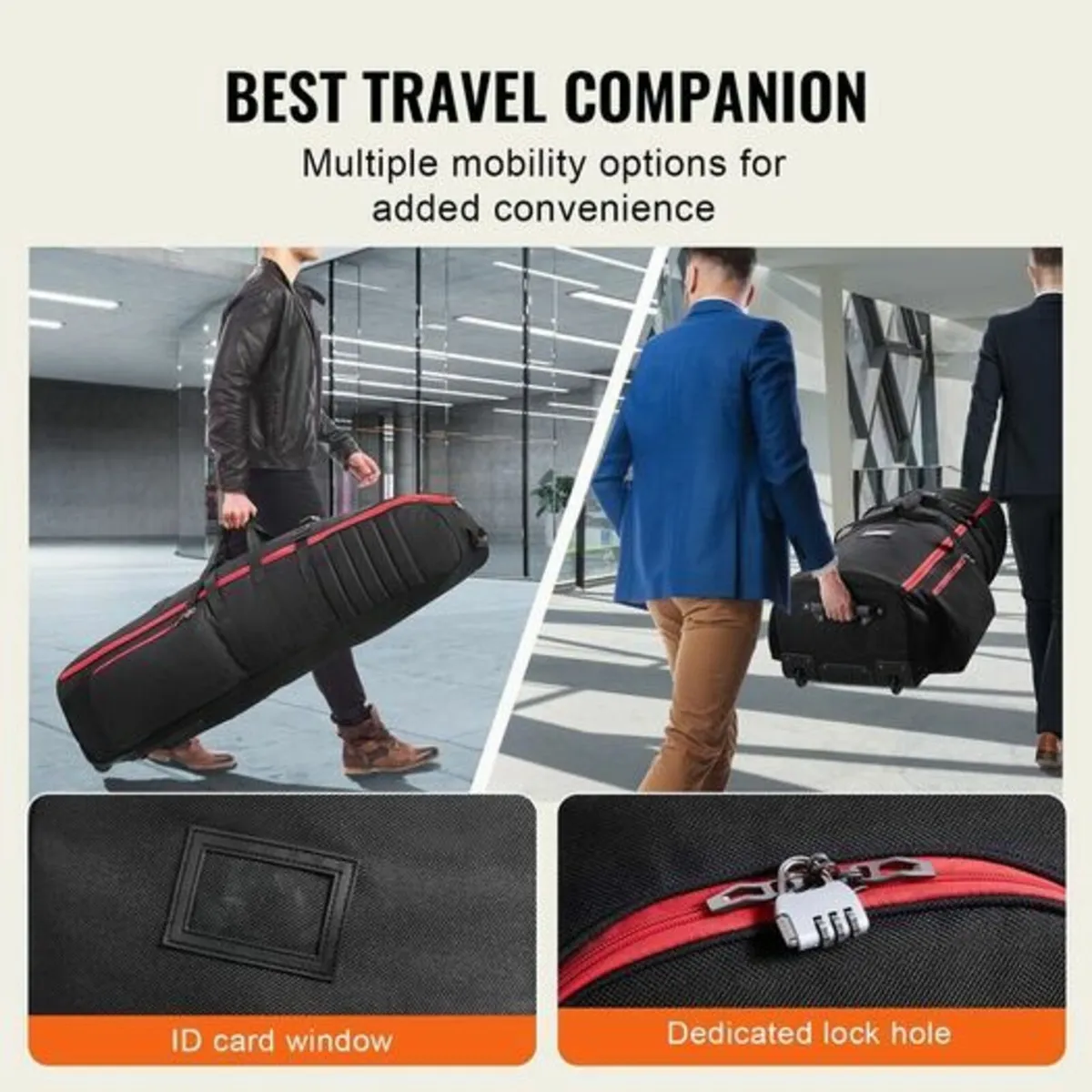 Golf Club Travel Bag Golf Luggage Case Cover with - Image 3
