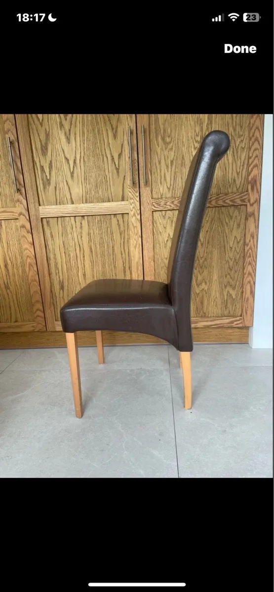 6 Leather kitchen chairs cheap - Image 2