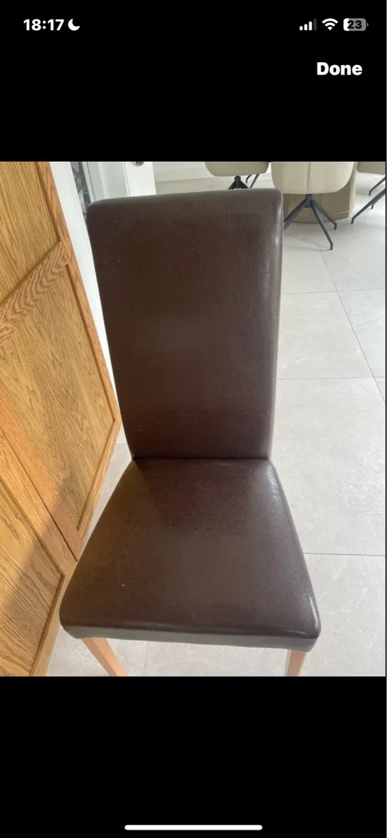 6 Leather kitchen chairs cheap - Image 3