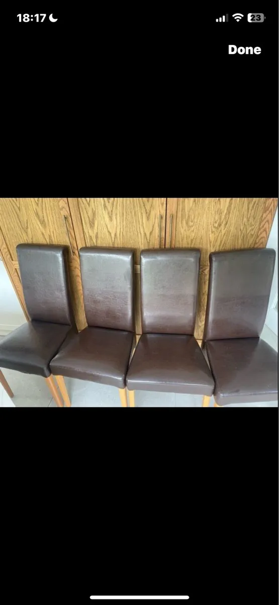6 Leather kitchen chairs cheap - Image 4