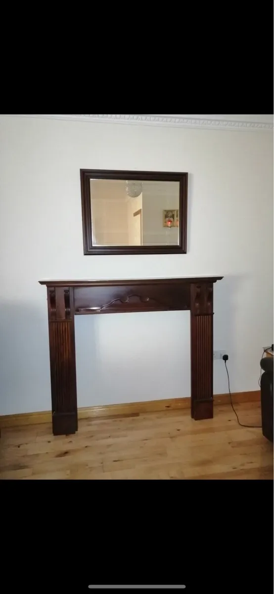 Mahogany Fire place and mirror - Image 1