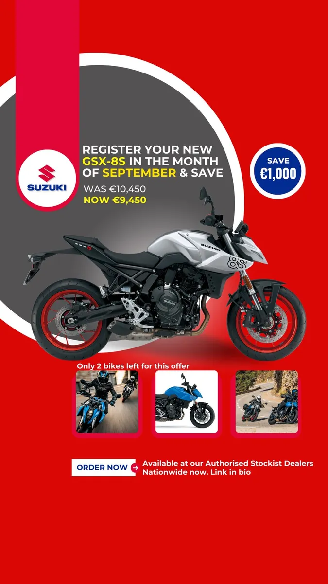 New Suzuki GSX-8S Special Offer save €1000 - Image 1