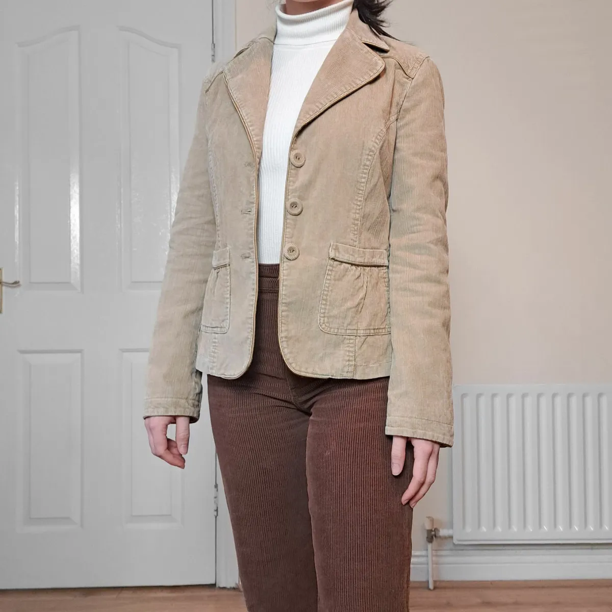 Massimo Dutti Beige Neutral Blazer Jacket 6UK/34EU - Image 3