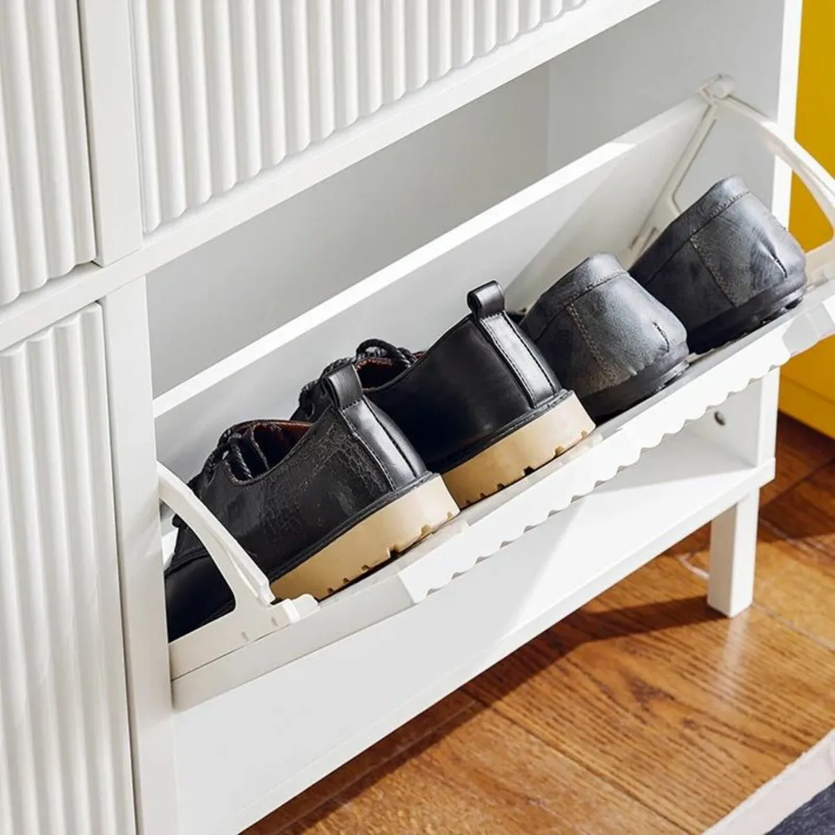 Modern Shoe Cabinet 4 Door Slim Storage Unit - Image 4