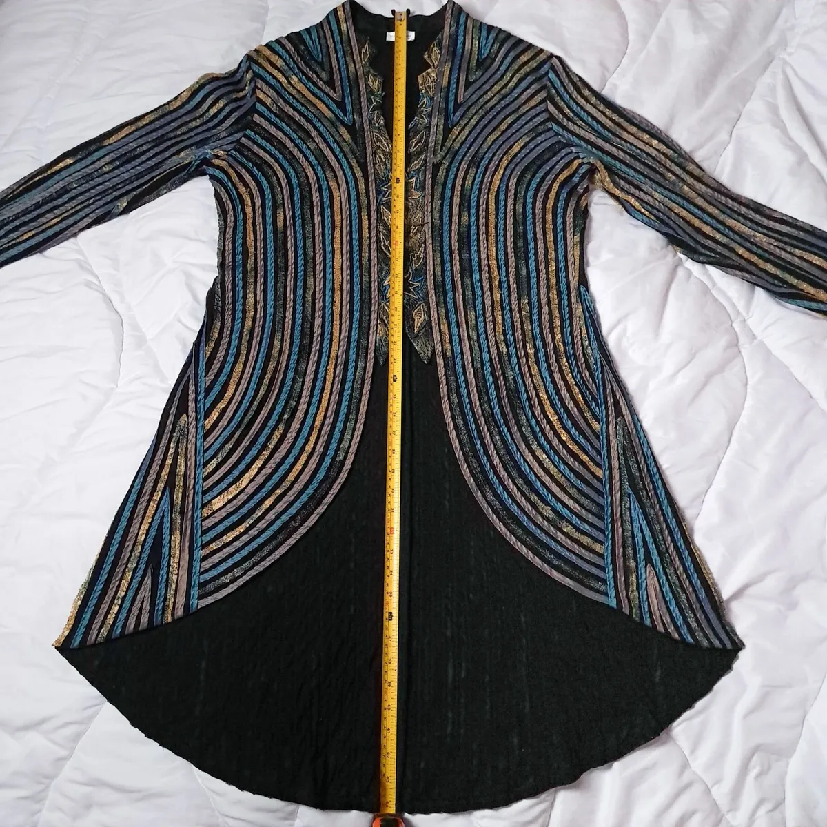 Riona Stone Black Green Gold Striped Jacket 18UK - Image 4