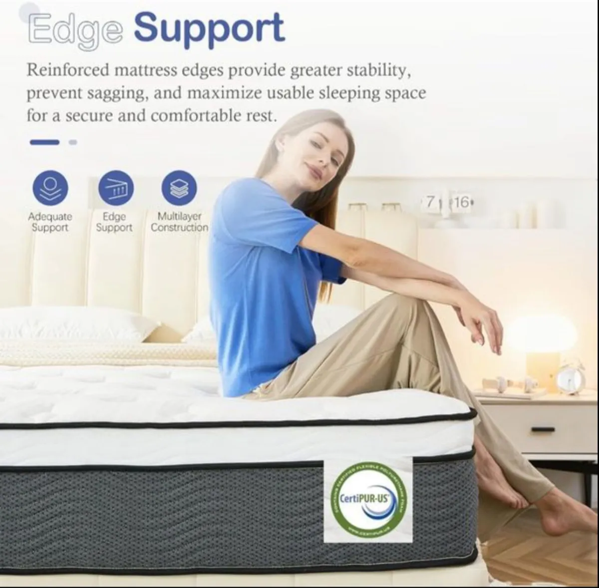 Super King Mattress,11 Inch Hybrid Mattress 6FT wi - Image 3