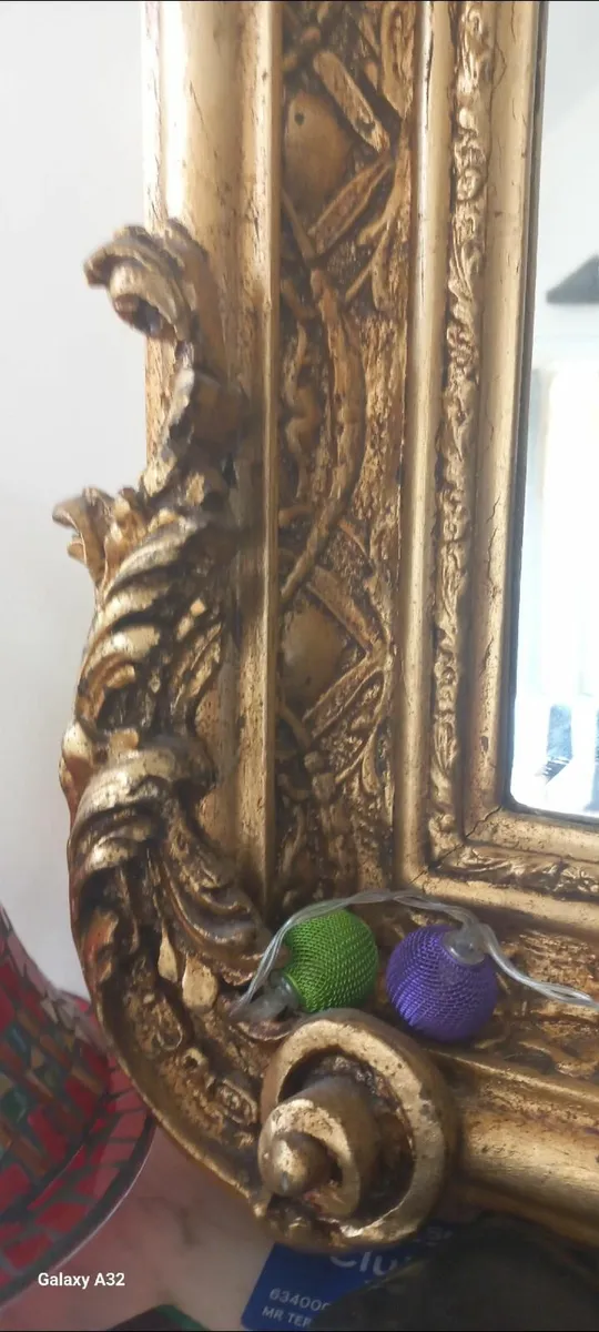 Large Mirror & Vintage Clock - Image 2
