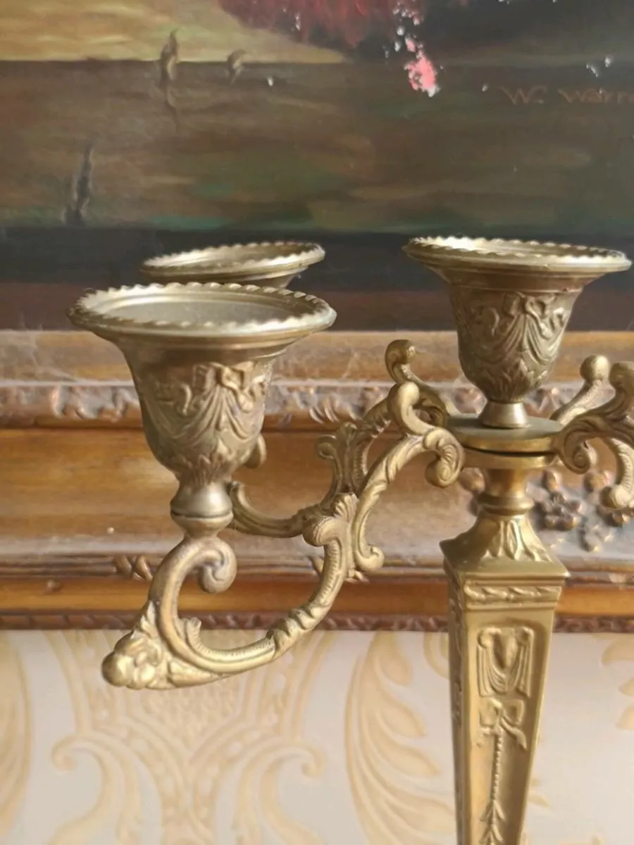 Antique brass candleabra POSTAGE AVAILABLE - Image 4