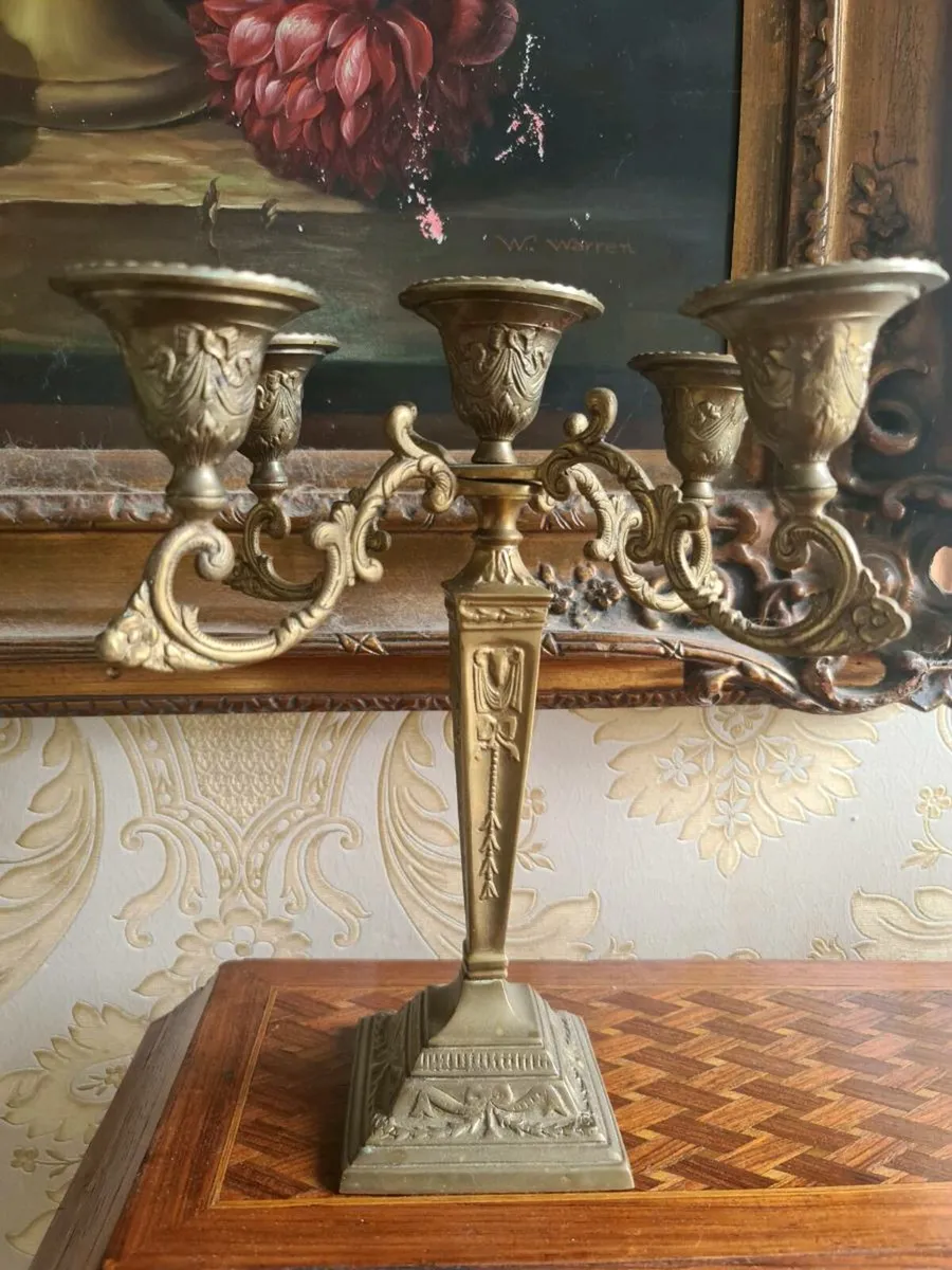 Antique brass candleabra POSTAGE AVAILABLE - Image 1