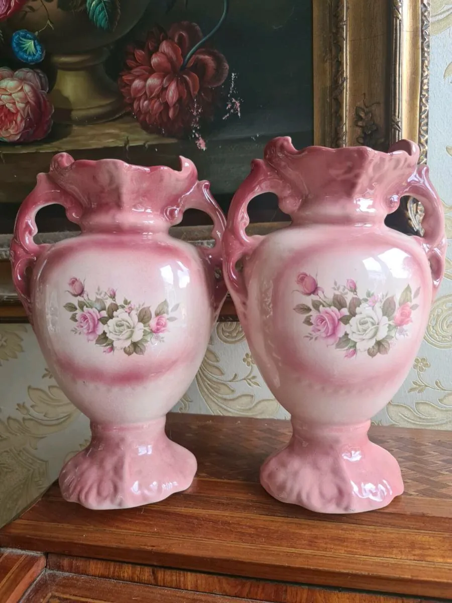 Antique Staffordshire large vases POSTAGE AVAILABL - Image 1