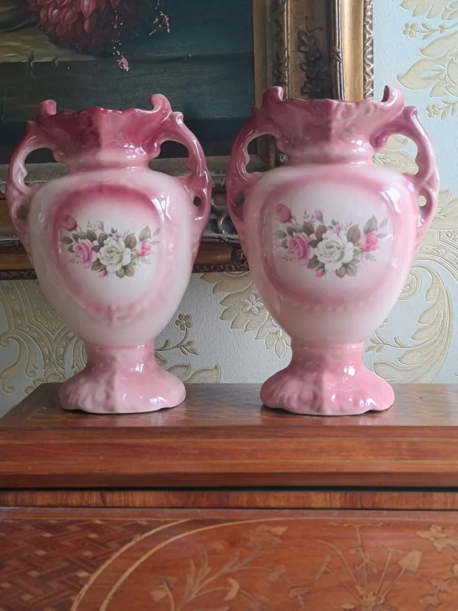 Antique Staffordshire large vases POSTAGE AVAILABL - Image 2