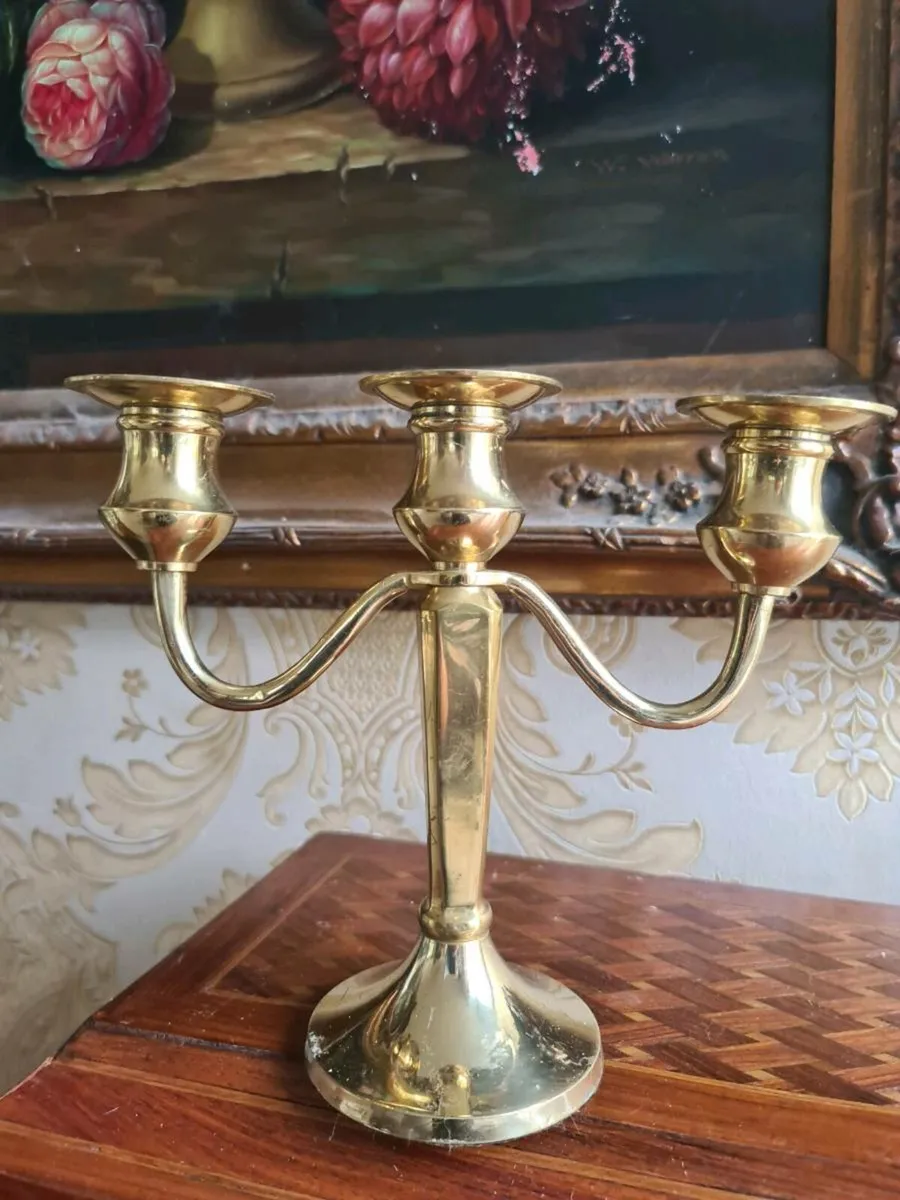 Vintage brass candleabra POSTAGE AVAILABLE - Image 1