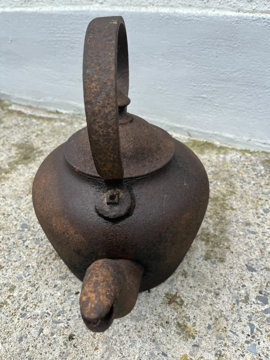 Antique Cast Iron Kettle - Image 2