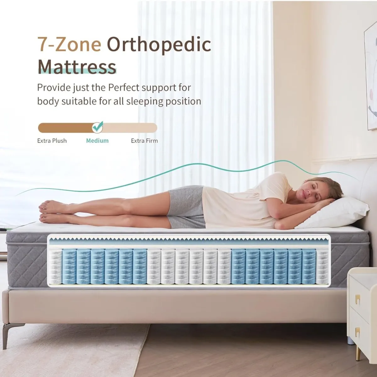 Double Mattress,8.6 Inch Double Bed Mattress with - Image 4