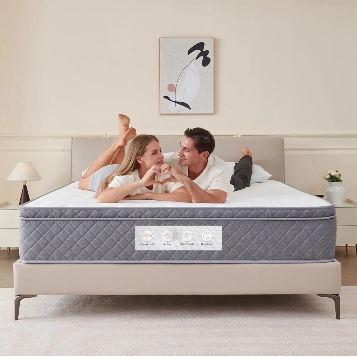 Double Mattress,8.6 Inch Double Bed Mattress with - Image 1