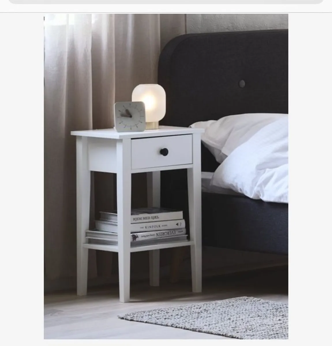 White bedside lockers - Image 2