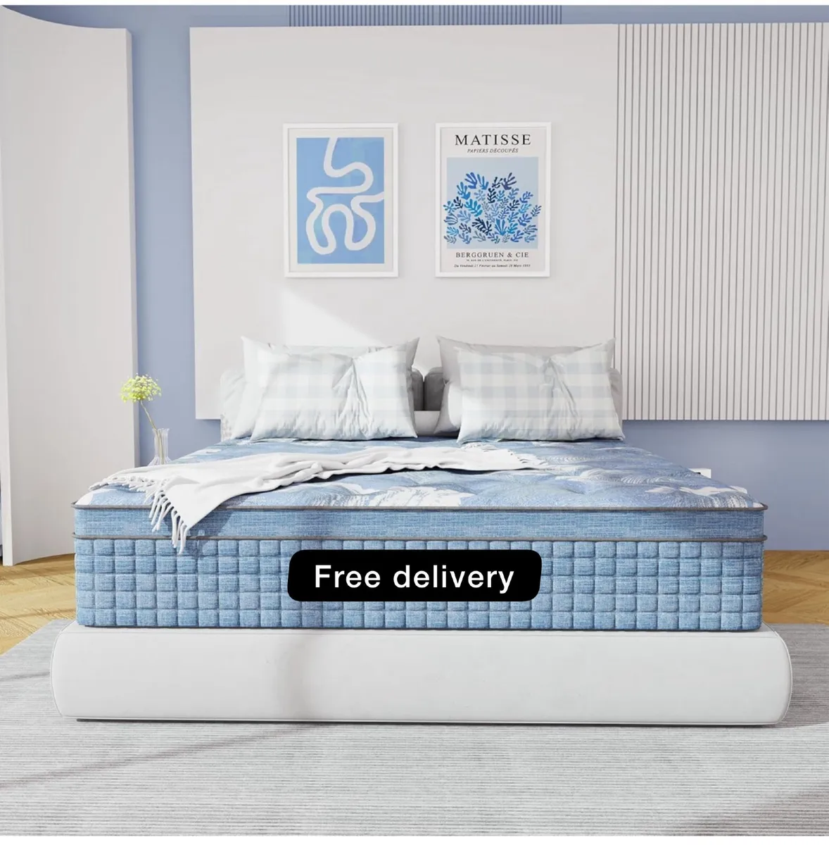 10 Inch King Mattress, 5FT Gel Memory Foam Hybrid - Image 1
